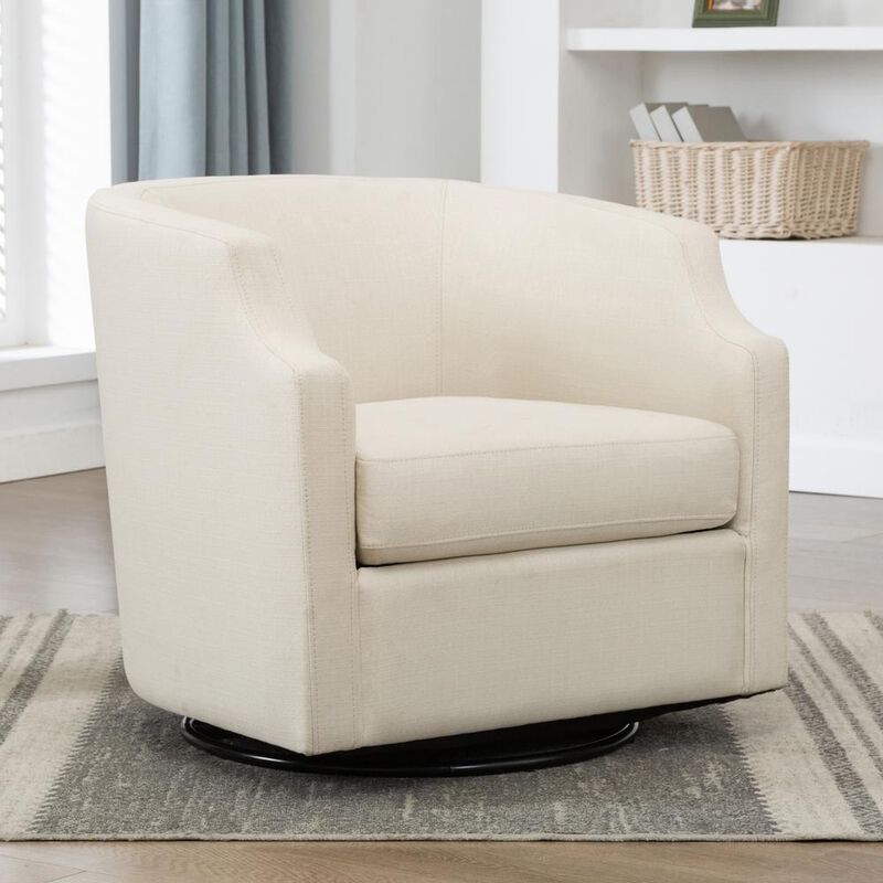 Comfort Pointe Infinity Linen Swivel Glider Barrel Chair