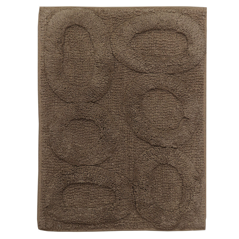 Super Soft Cotton Non-Skid Back Bath Rug 20" x 30" Stone by Castle Hill London