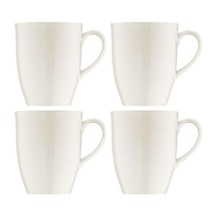 Banquet dia.3.25" h:4.25" 11 oz. Round Warm White Porcelain Mug (Set of 4)