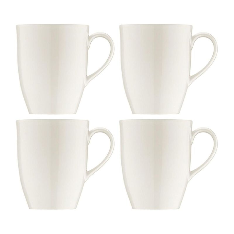 Banquet dia.3.25" h:4.25" 11 oz. Round Warm White Porcelain Mug (Set of 4)