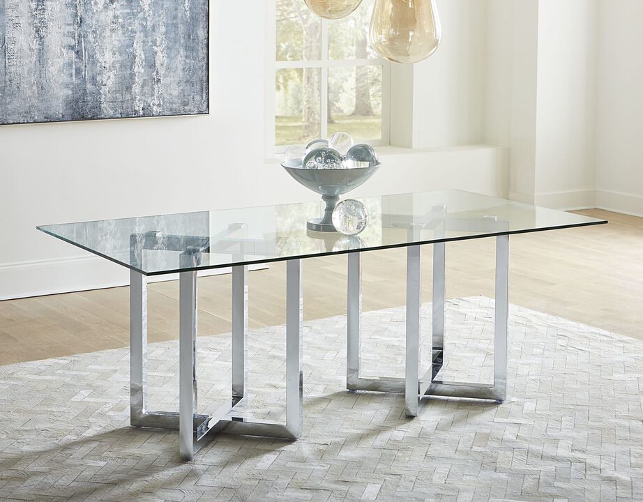 Modus Furniture International|Modus Direct Ship|Amalfi Rect Dine Tbl - Gls/chr|Dining Rect Tbl