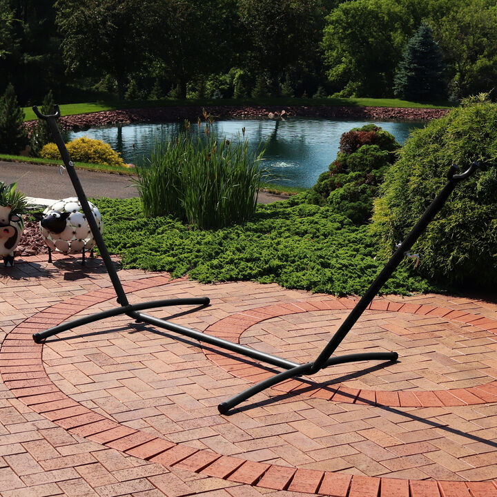 Sunnydaze Steel Hammock Stand with Carrying Case - 100 in