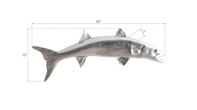 Barracuda Fish Wall Sculpture