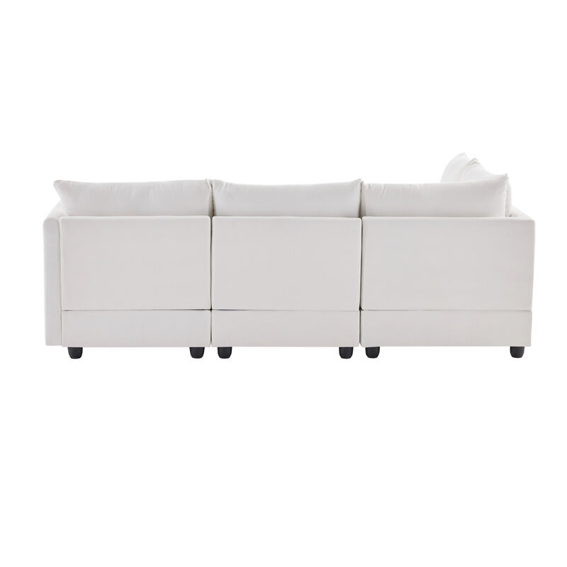 Merax 5-Seat Sofa Couch with Convertible Ottoman