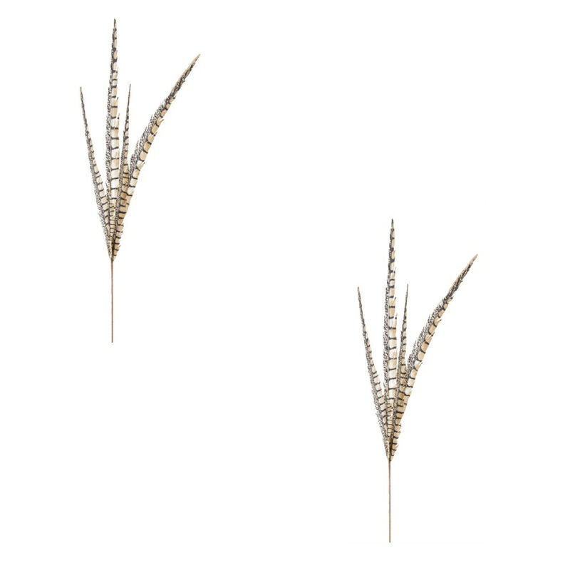 Set of 12 Faux Pheasant Feather Picks for Unique Floral Arrangements and Décor