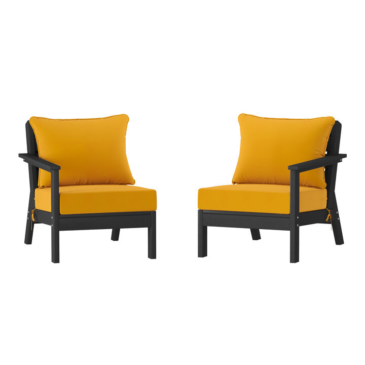 WestinTrends Outdoor Patio HDPE Loveseat Sofa with Patio Cushions