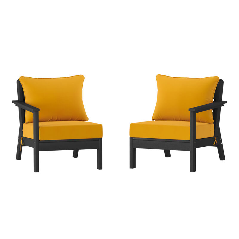 WestinTrends Outdoor Patio HDPE Loveseat Sofa with Patio Cushions