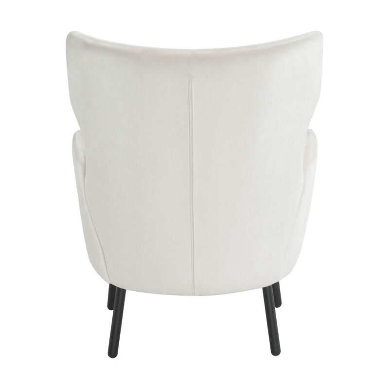 Merax Wing Back Velvet Accent Chair with Metal Legs