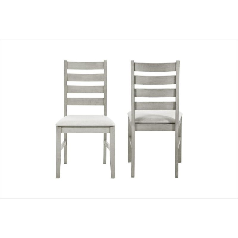 New Classic Furniture Pascal 59 Retangular Wood Dining Set with 6 Chairs in Driftwood