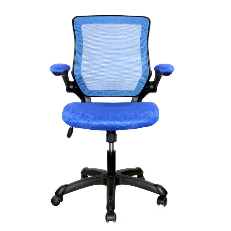 Mesh Task Office Chair With Flip Up Arms, Blue