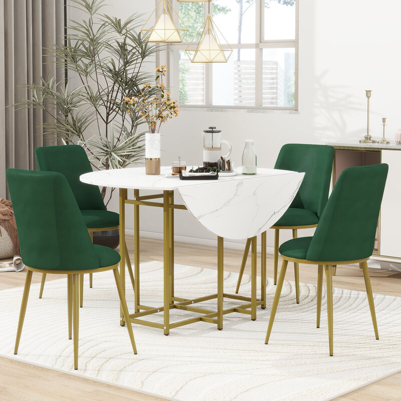 Merax 5-Piece Extendable Kitchen Dining Table Chairs Set
