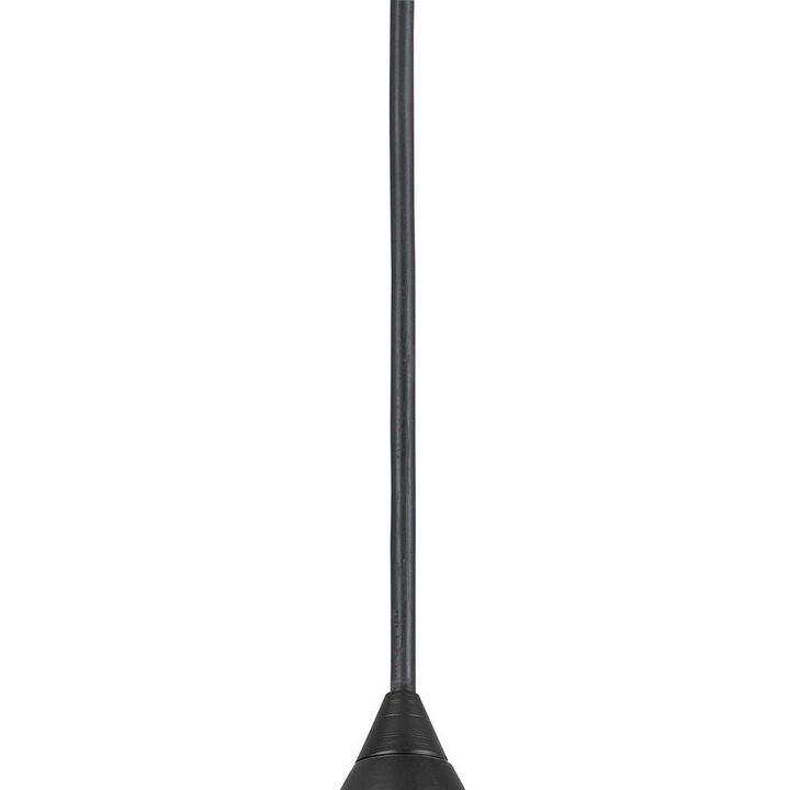 4 Inch Modern Pendant Light, Round Metal Shade, Oil Rubbed Black Bronze - Benzara