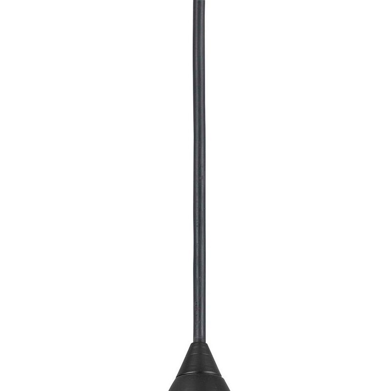 4 Inch Modern Pendant Light, Round Metal Shade, Oil Rubbed Black Bronze - Benzara