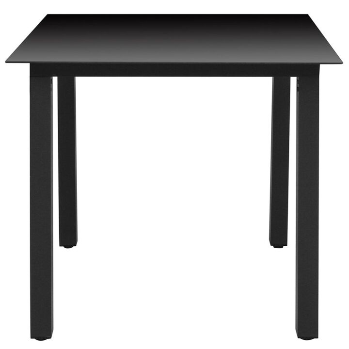 vidaXL Garden Table Black 31.5"x31.5"x29.1" Aluminium and Glass