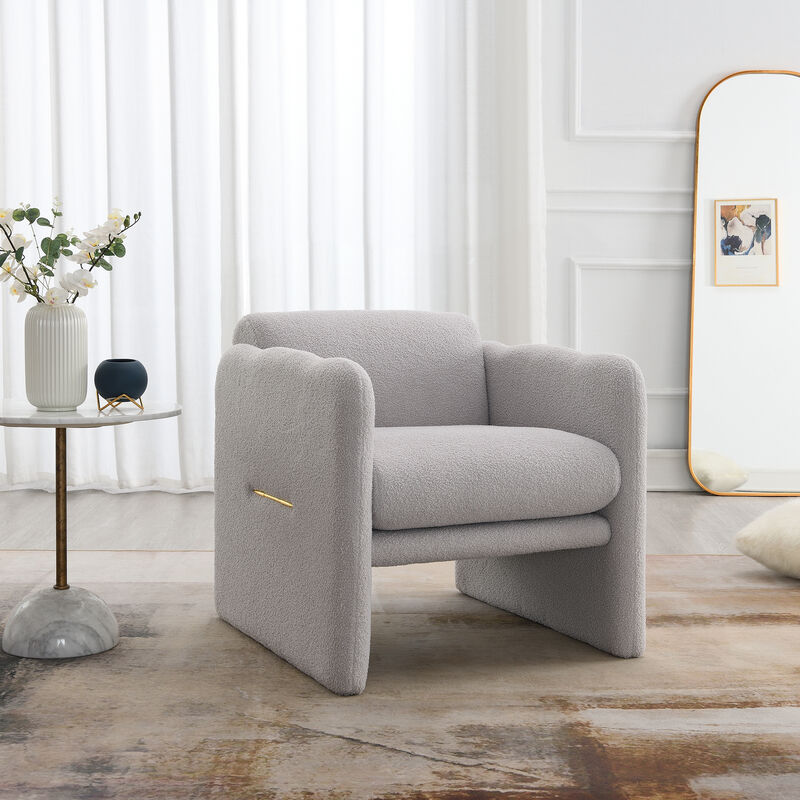 Merax Teddy Fabric Arm Chair Accent Chair for Primary Living Space