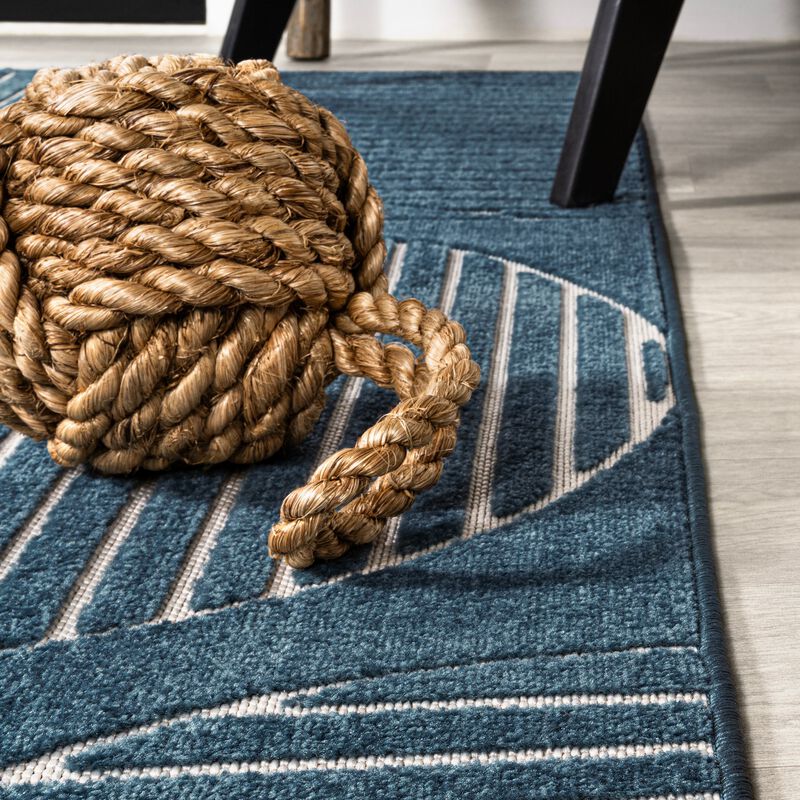 Nordby High-Low Geometric Arch Scandi Striped Indoor/Outdoor Area Rug