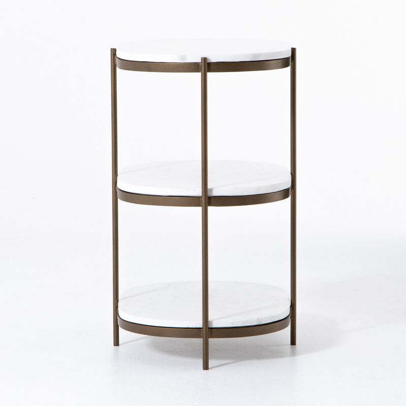 Felix Oval Nightstand in Antique Brass