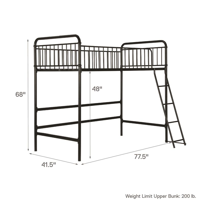Atwater Living Kalvin Twin Metal Loft Bed