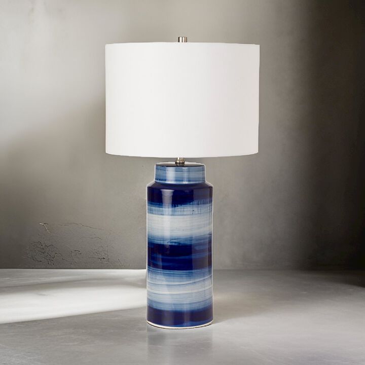 Lux Lighting Felicity 30 Navy Ceramic Table Lamp, (Set of 2)