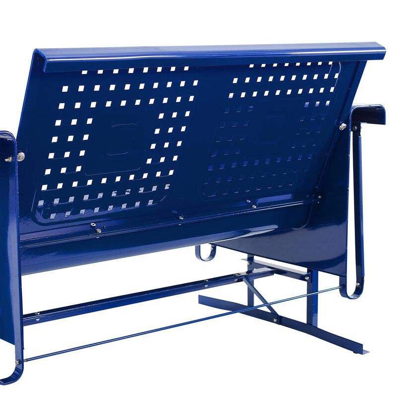 Crosley Furniture Bates Outdoor Metal Sofa Glider Navy