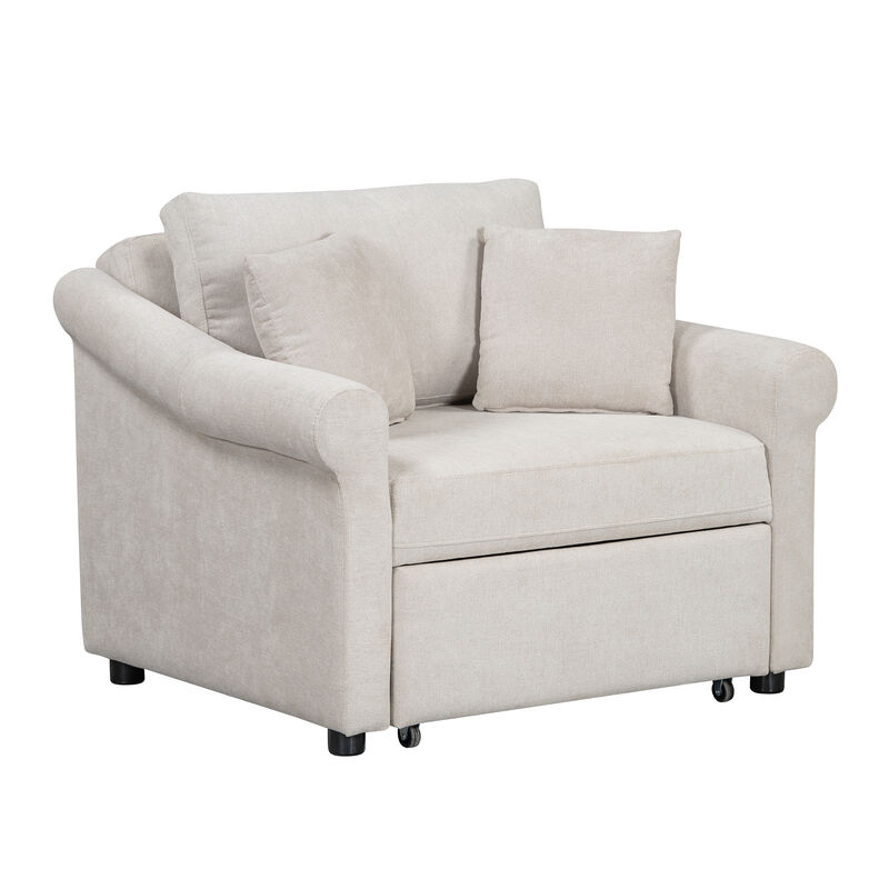 Merax Chenille Convertible Sleeper Sofa Chair