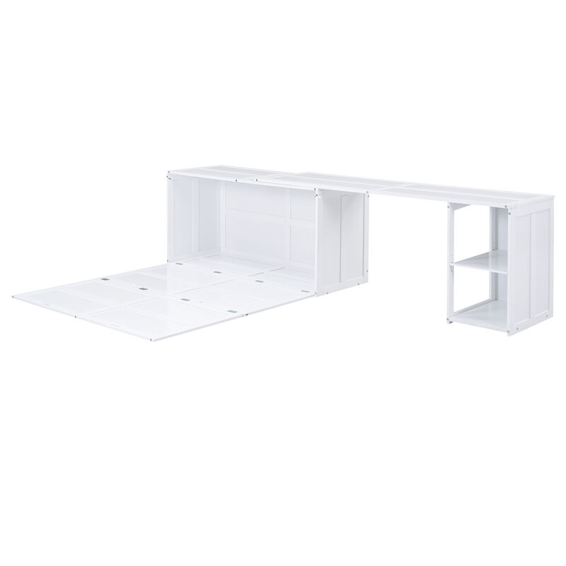 Wall Bed with Swiveling Desk Multi-Functional Murphy Bed for Small Spaces