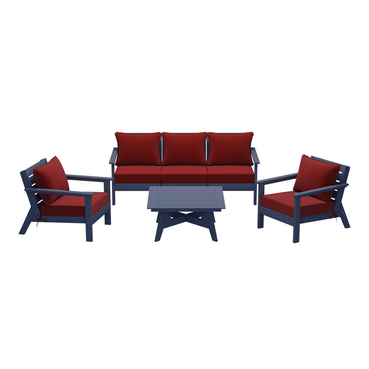 WestinTrends Outdoor 6-Piece Modular Sectional Patio Furniture Sofa Set