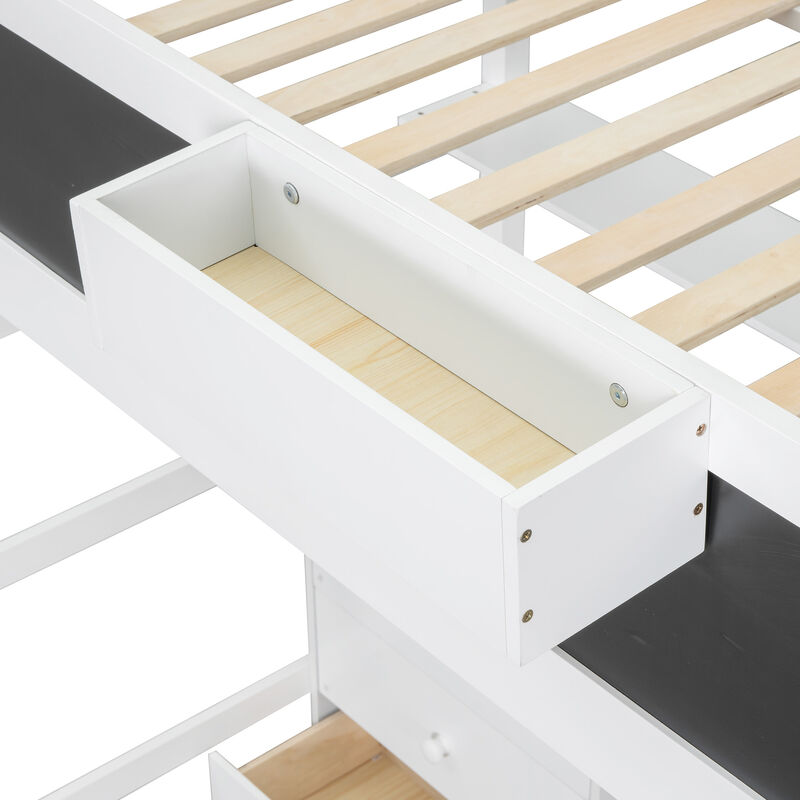 Merax Loft Bed with Desk and Blackboard