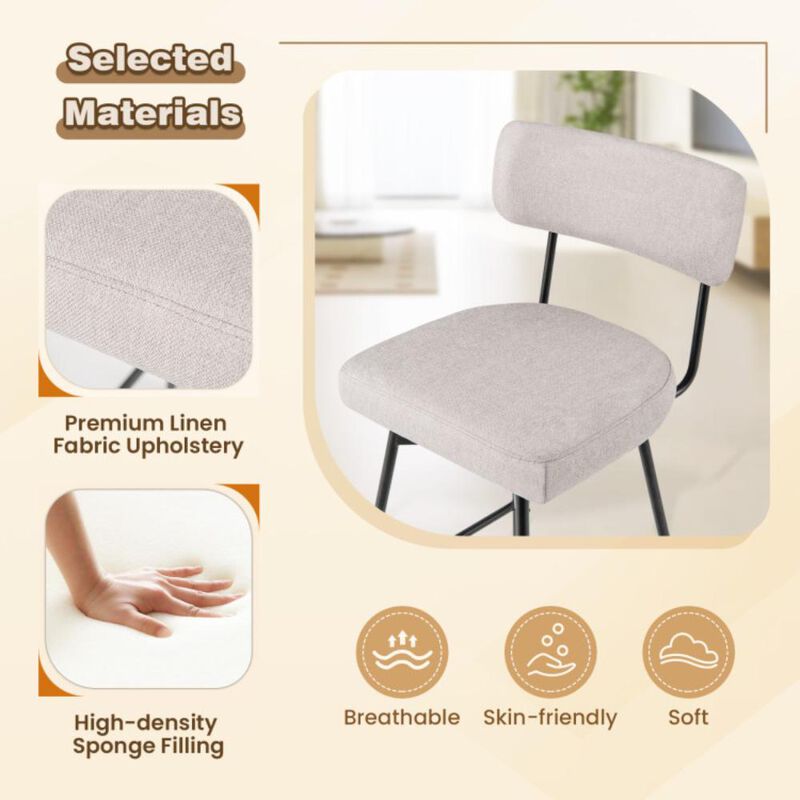Hivvago 25 Inch Counter Height Upholstered Swivel Bar Stool Set of 2-beige