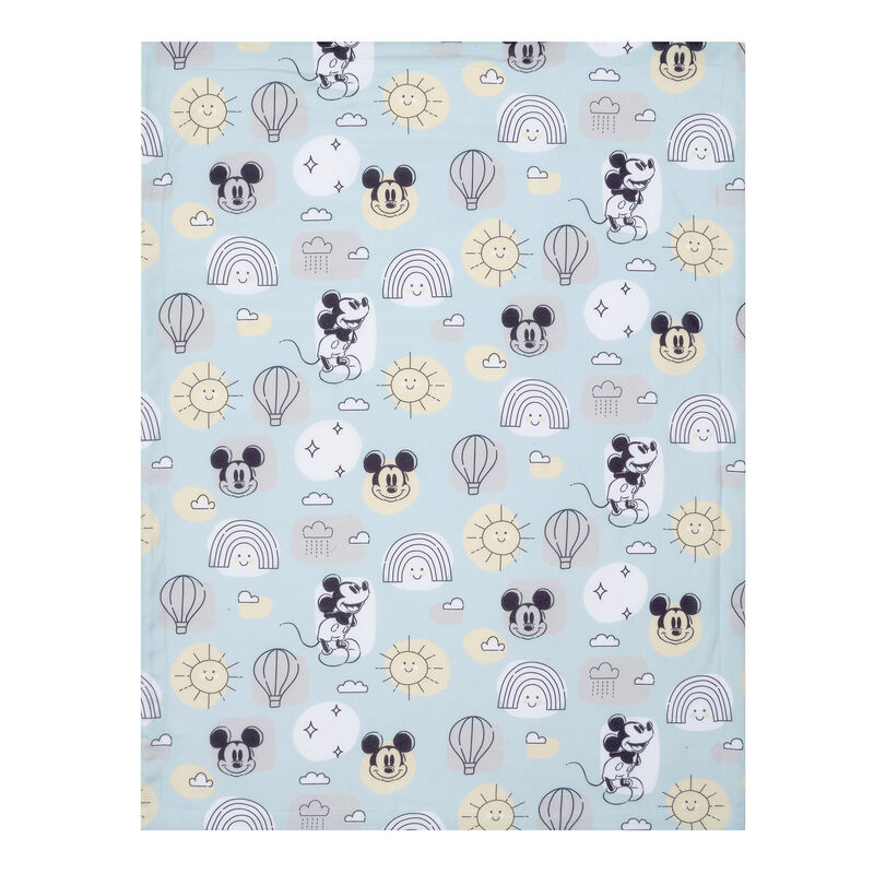 Lambs & Ivy Disney Baby Classic Mickey Mouse Blue/White Soft Fleece Baby Blanket