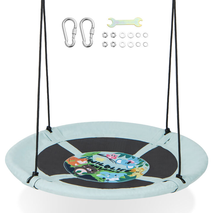 Saucer Tree Swing with Adjustable Hanging Ropes for Backyard Fun For Kids & Adults