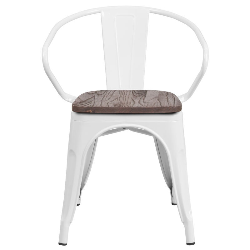 Metal/Wood Colorful Restaurant Chairs