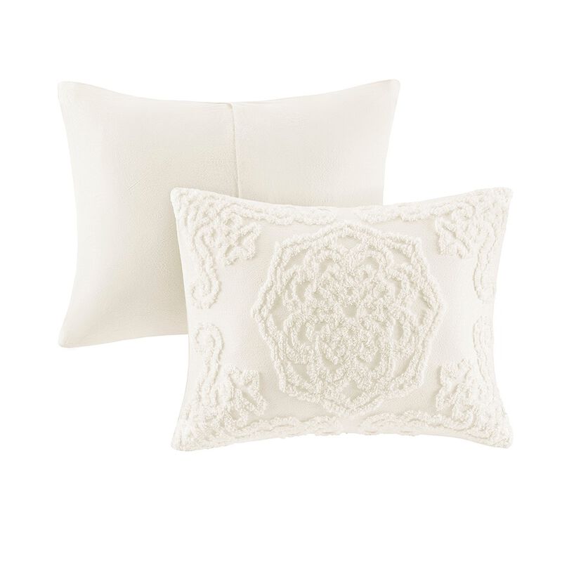 Gracie Mills Ray 3-Piece Boho Chic Tufted Cotton Chenille Medallion Duvet Set