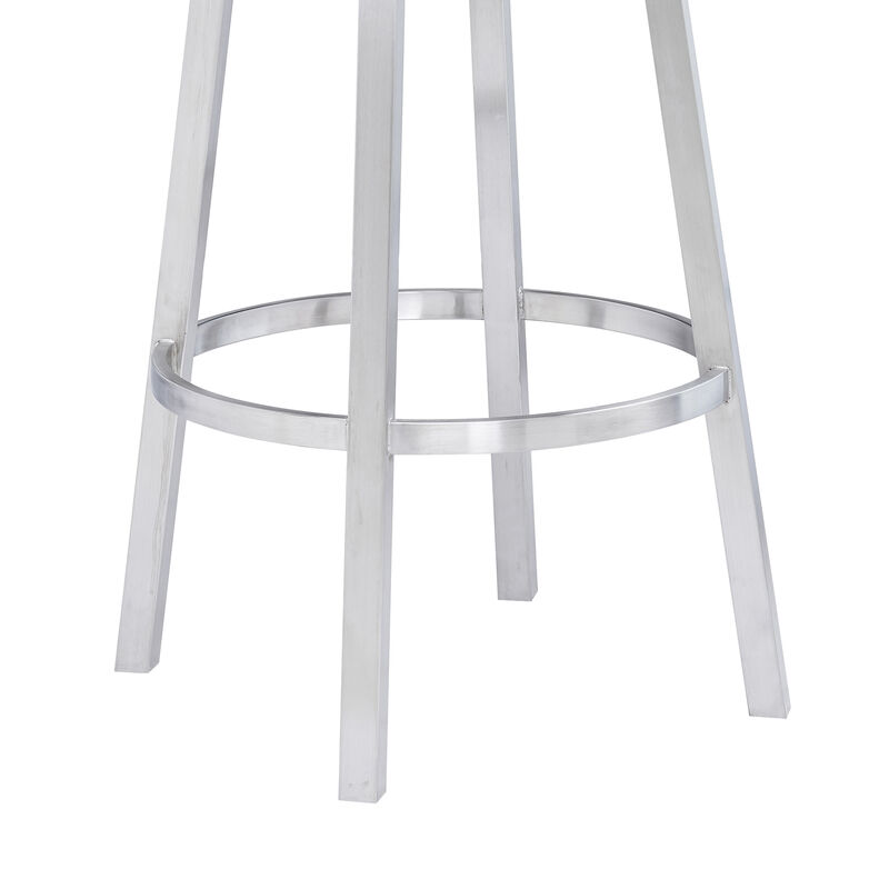 Madrid  Counter Height Swivel Black Faux Leather and Metal Bar Stool