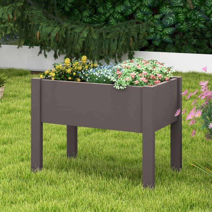 Hivvago 53L Raised Bed Grow Box Self-Watering Planter Box Stand with Water Level Monitor