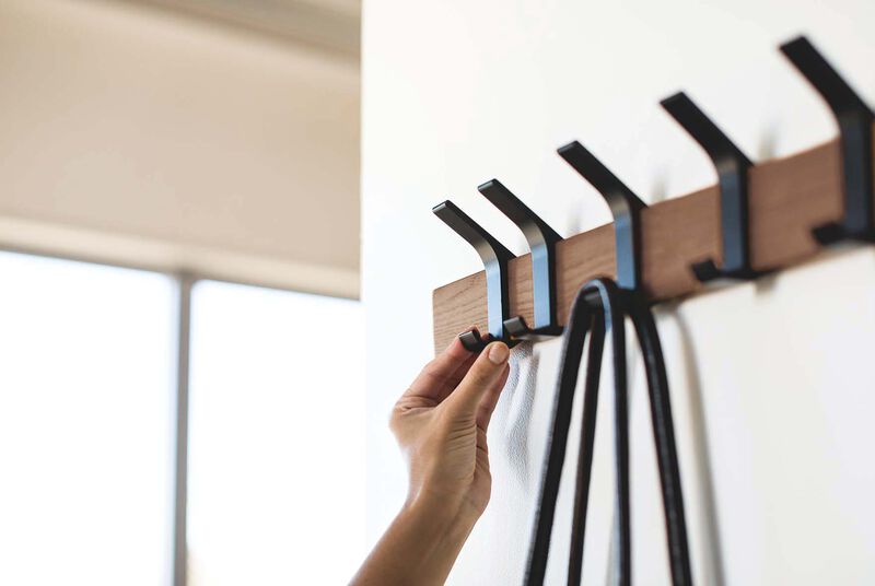 Wall-Mounted Coat Hanger - Steel & Wood