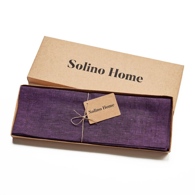 Solino Home 100% Pure Linen 14 x 19 Inch Placemats Set of 4 | Athena