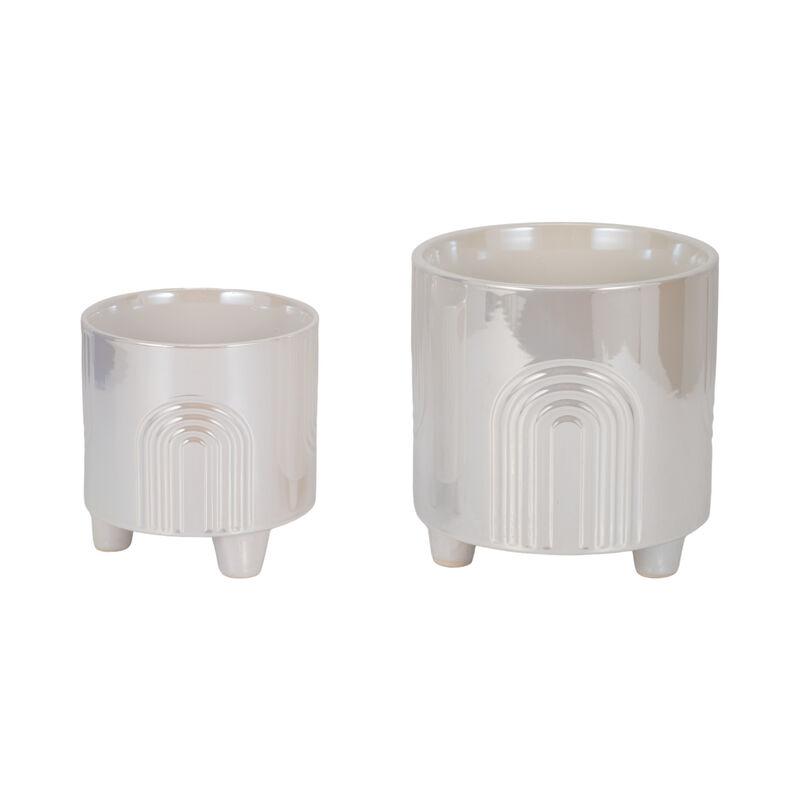 Ivory Stoneware Planters