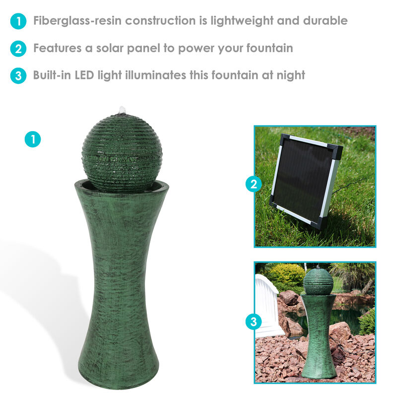 Sunnydaze Desert Spring Solar Water Fountain with Battery/Pump - 30 in