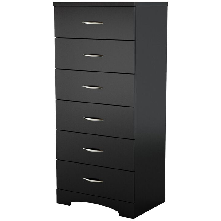 Hivvago Black 6-Drawer Lingerie Chest for Contemporary Bedroom