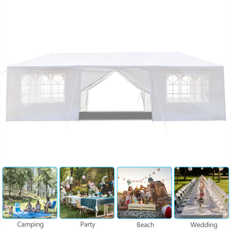 Outdoor Party Tent with 8 Removable Sidewalls and Waterproof Canopy