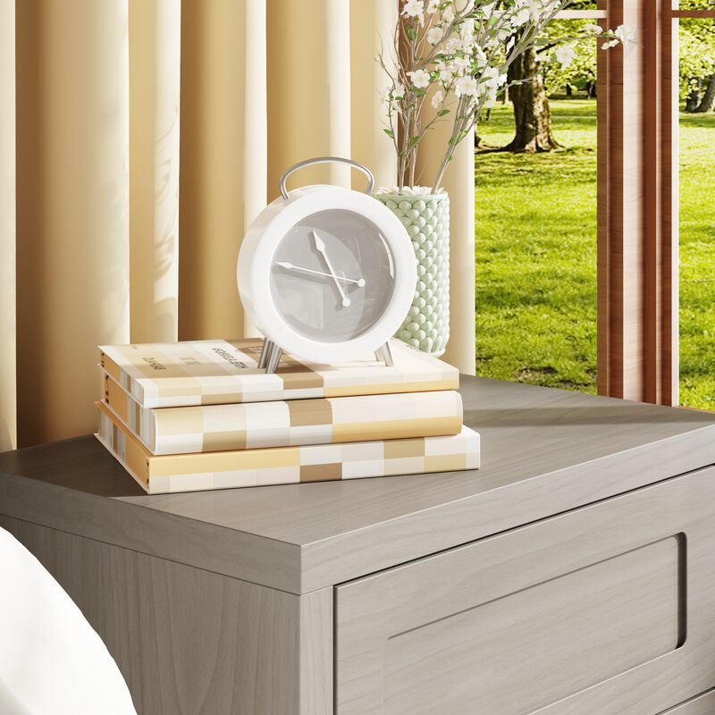 FUFU&GAGA Wood Grain 3-Drawer Nightstand, PB & MDF Construction (23.6" W x 29.9" H x 15.7" D), Bronw