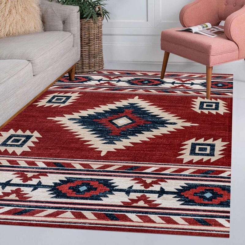 Serape Medallion Southwestern Area Rug