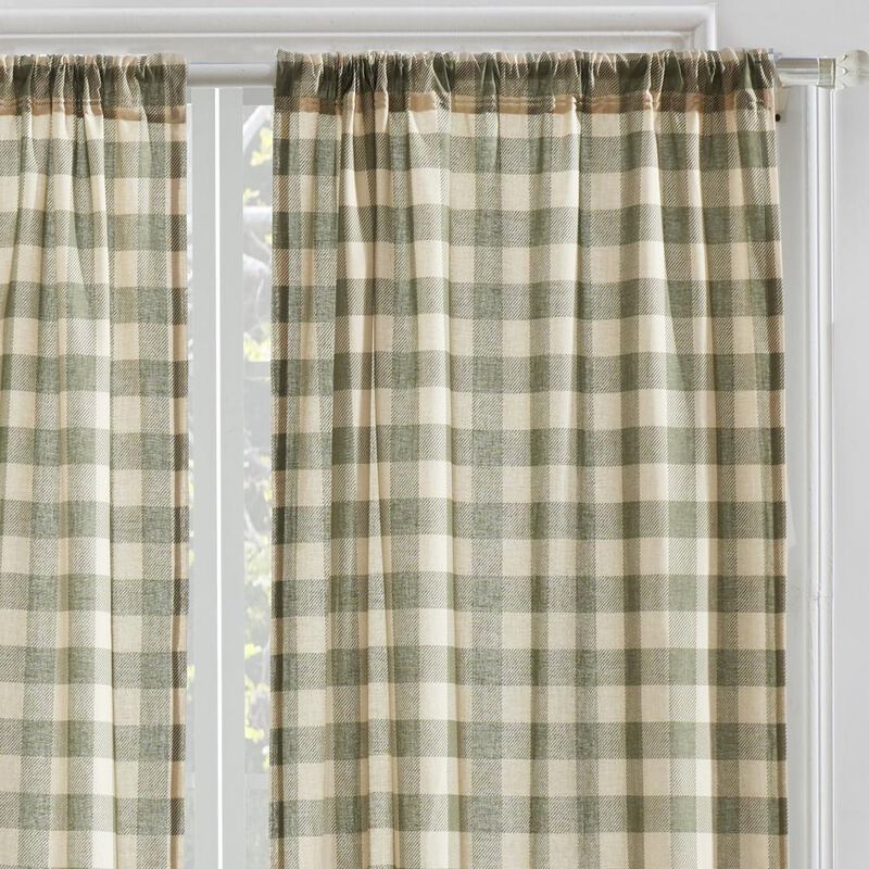 Greenland Home Fashion Moose Creek Buffalo Window Panel And Tie Backs - 4 - Piece - Multi 42x84"