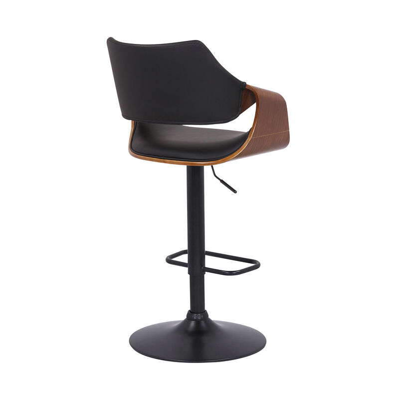 Aspen Adjustable Swivel Faux Leather and Wood Bar Stool