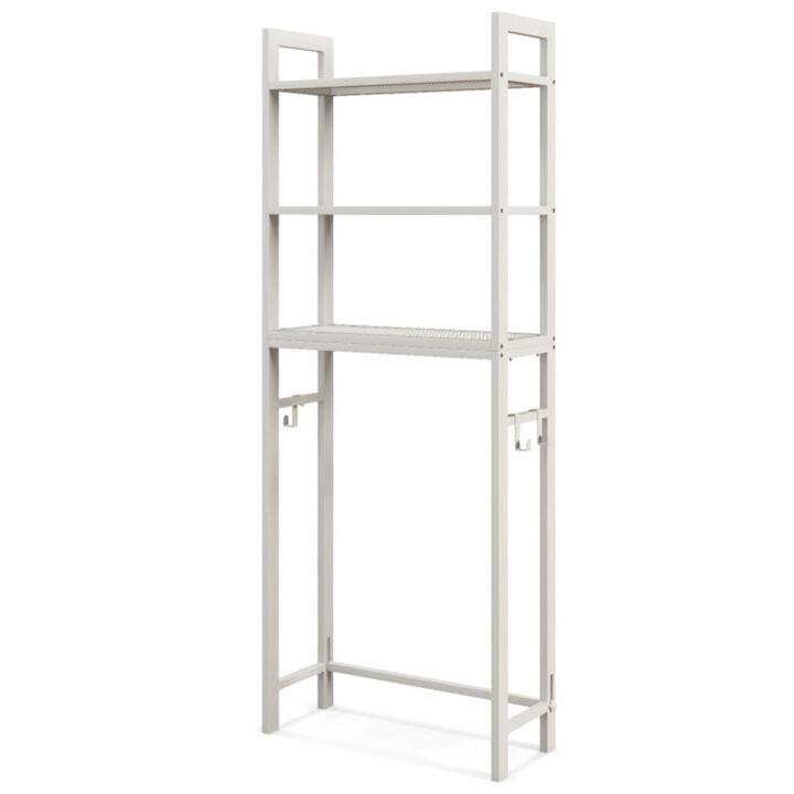 Hivvago Over-The-Toilet Storage Shelf Space Saving Metal Bathroom Organizer Hooks