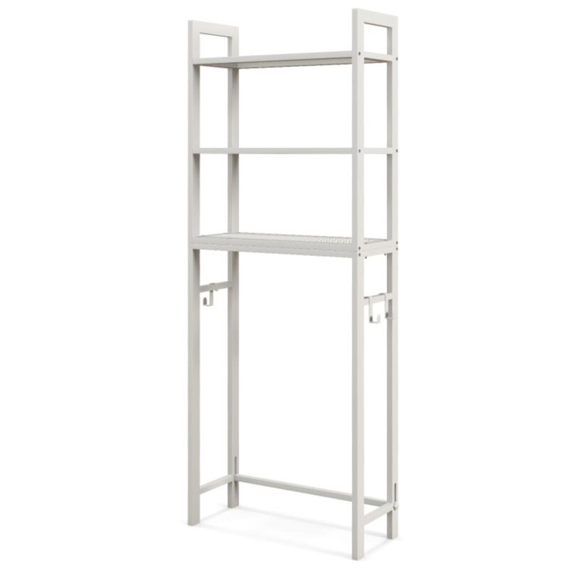 Hivvago Over-The-Toilet Storage Shelf Space Saving Metal Bathroom Organizer Hooks