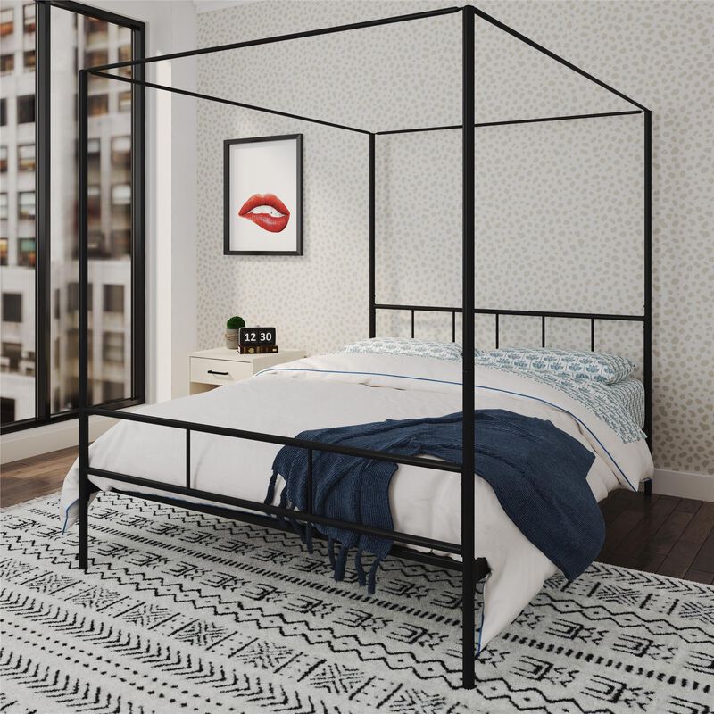Marion Canopy Bed, King, Black