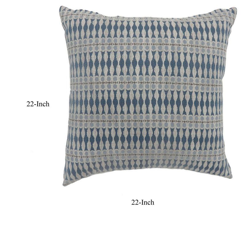 Contemporary Style Simple Traditionally Designed Set of 2 Throw Pillows, Blue-Benzara