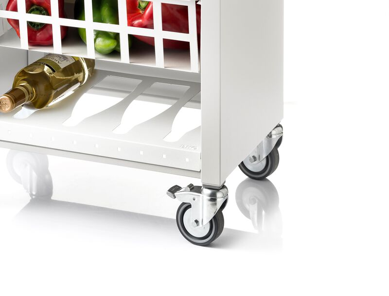 Rolling kitchen cart with Stainless Steel top, Fifty-Fifty
